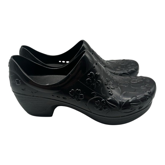 Dansko Pixie‎ Clogs Womens EU 42 US 11.5-12 Black Rubber Slip On Nursing Shoes - Picture 2 of 10